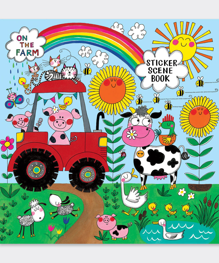 Rachel Ellen - On The Farm Sticker Scene Coloring and Activity Book