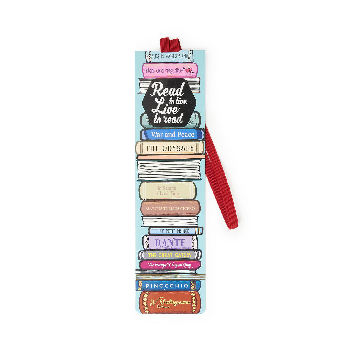 Legami - Illustrated Bookmark with Elastic Band - Book Lover, Read to Live - Bookmark