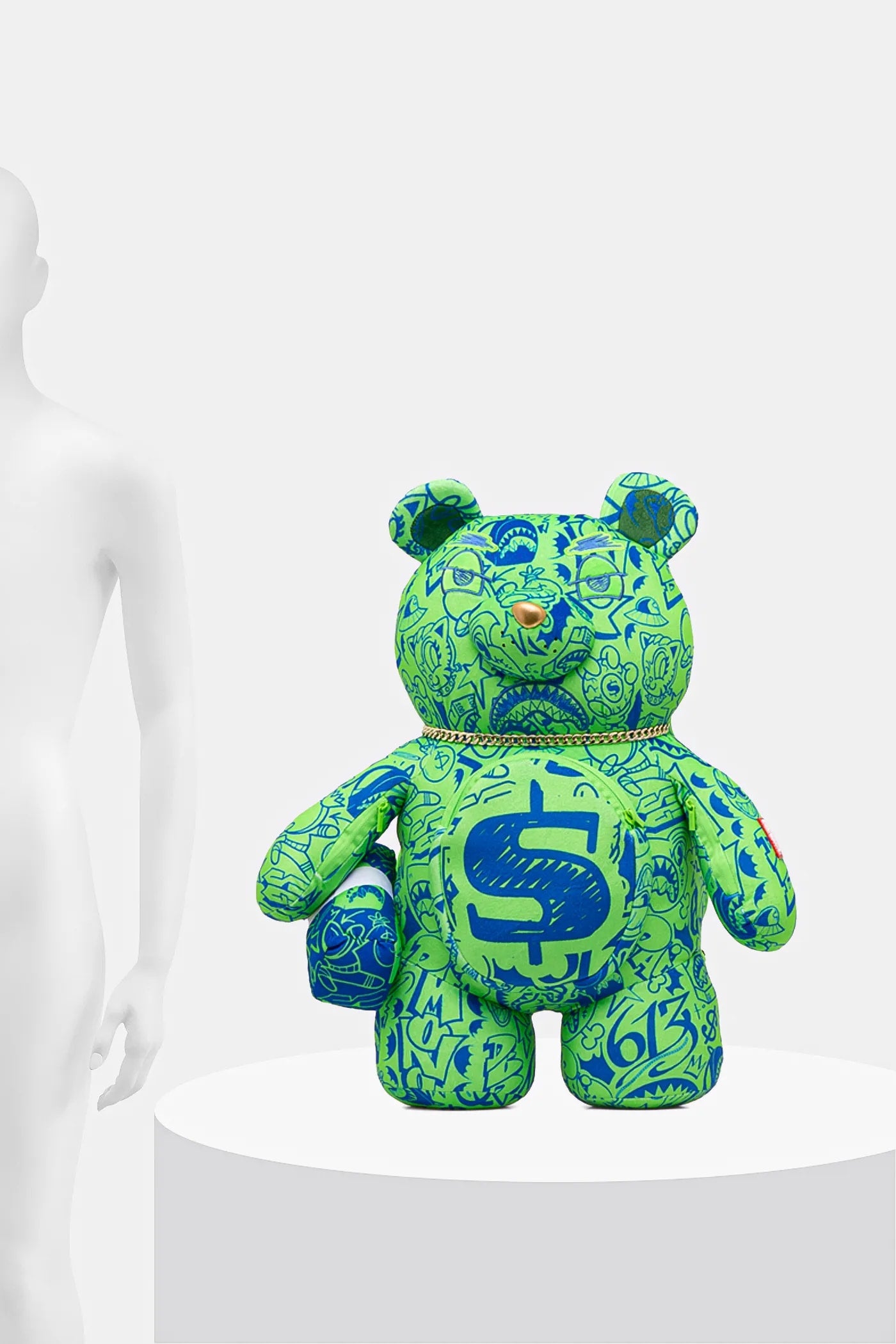 Sprayground - Backpack Sprayground в зелено малък размер с принт 910B7389NSZ