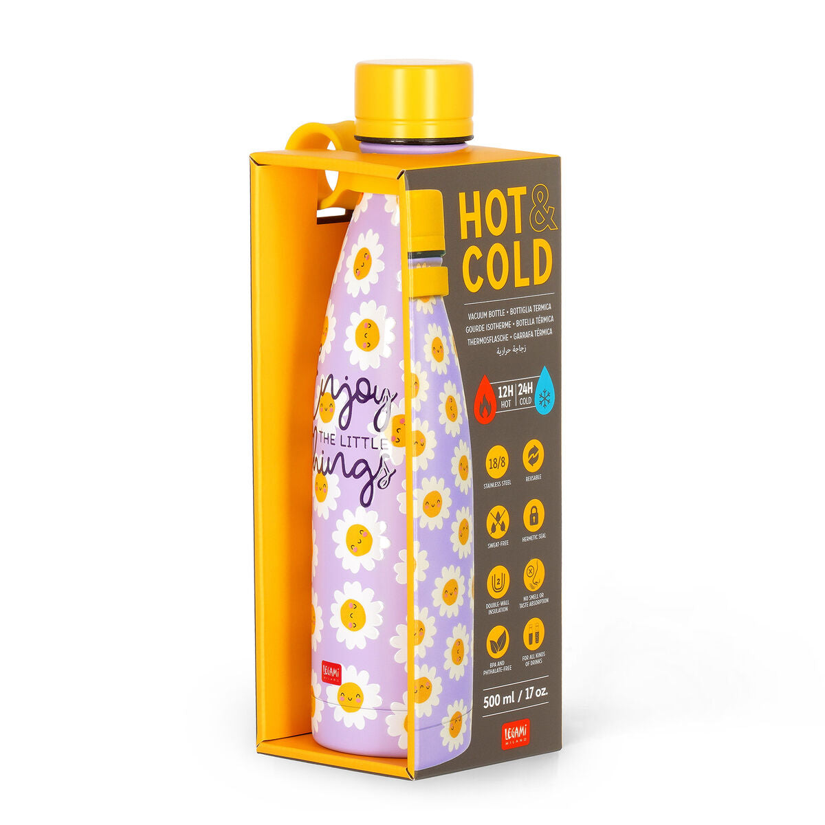 Legami - 500 ml Vacuum Bottle - Daisy - Hot and Cold
