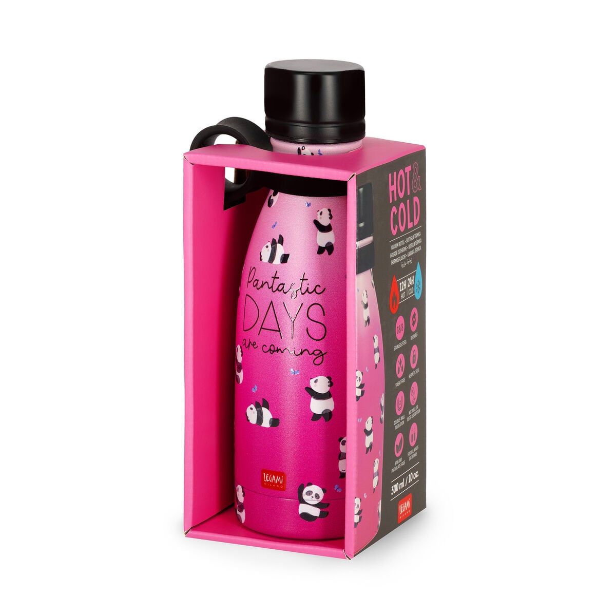 Legami - 300 ml Mini Vakum Şişe - Panda - Sıcak ve Soğuk