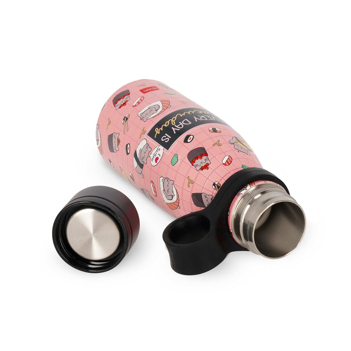 Legami - 300 ml Mini Vakum Şişe - Sushi Cat - Sıcak ve Soğuk