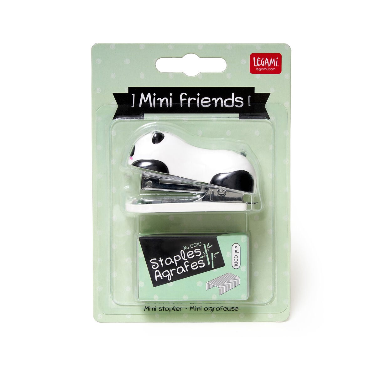 Legami - Panda Mini Stapler with Staple Remover - Hug Me