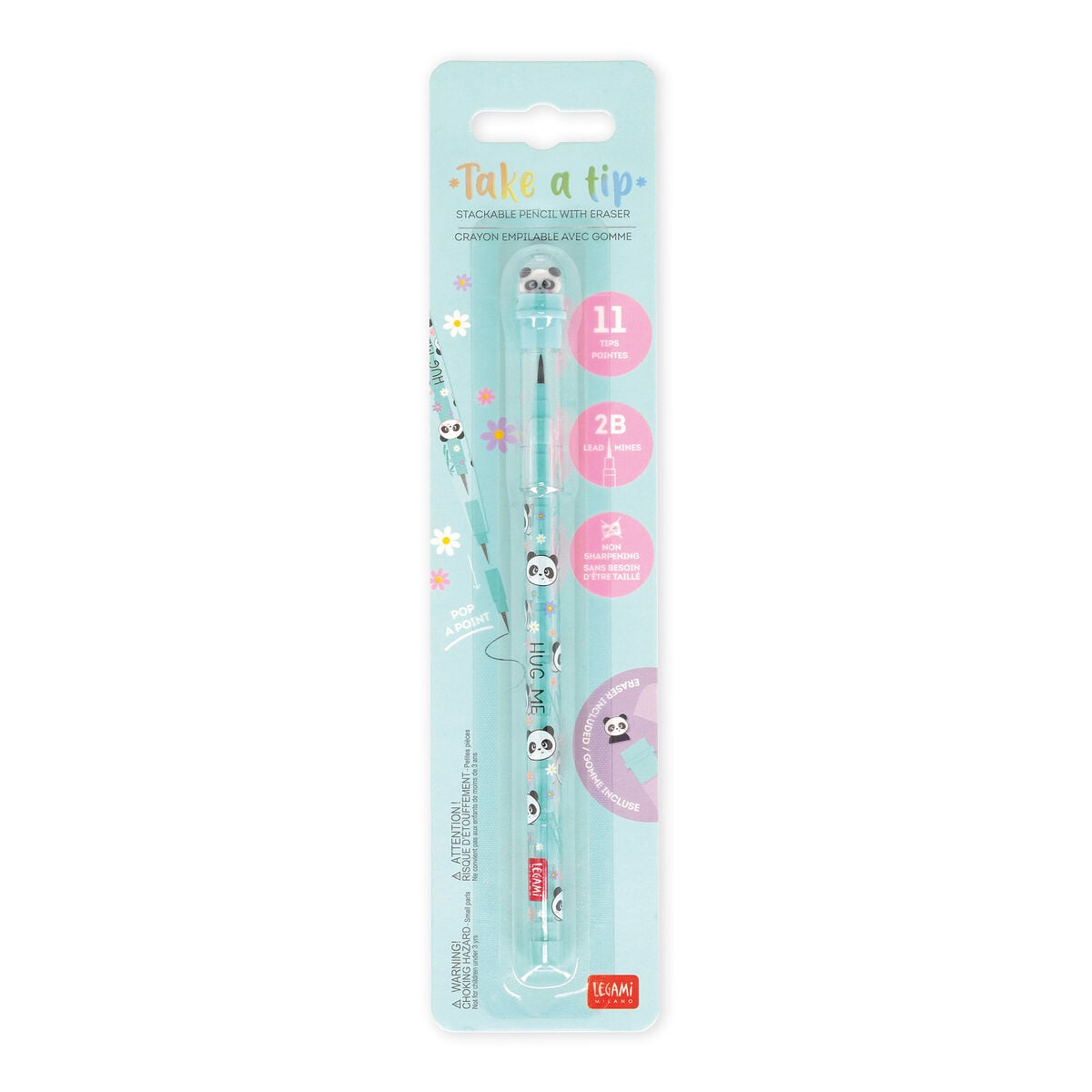 Legami - Panda Stackable Pen with Eraser - Take a Tip
