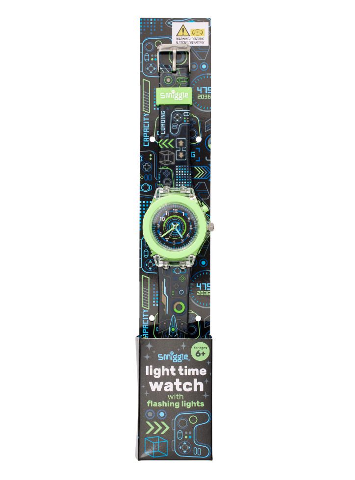 Smiggle - Virtual Işıklı Analog Çocuk Kol Saati-Dinossi