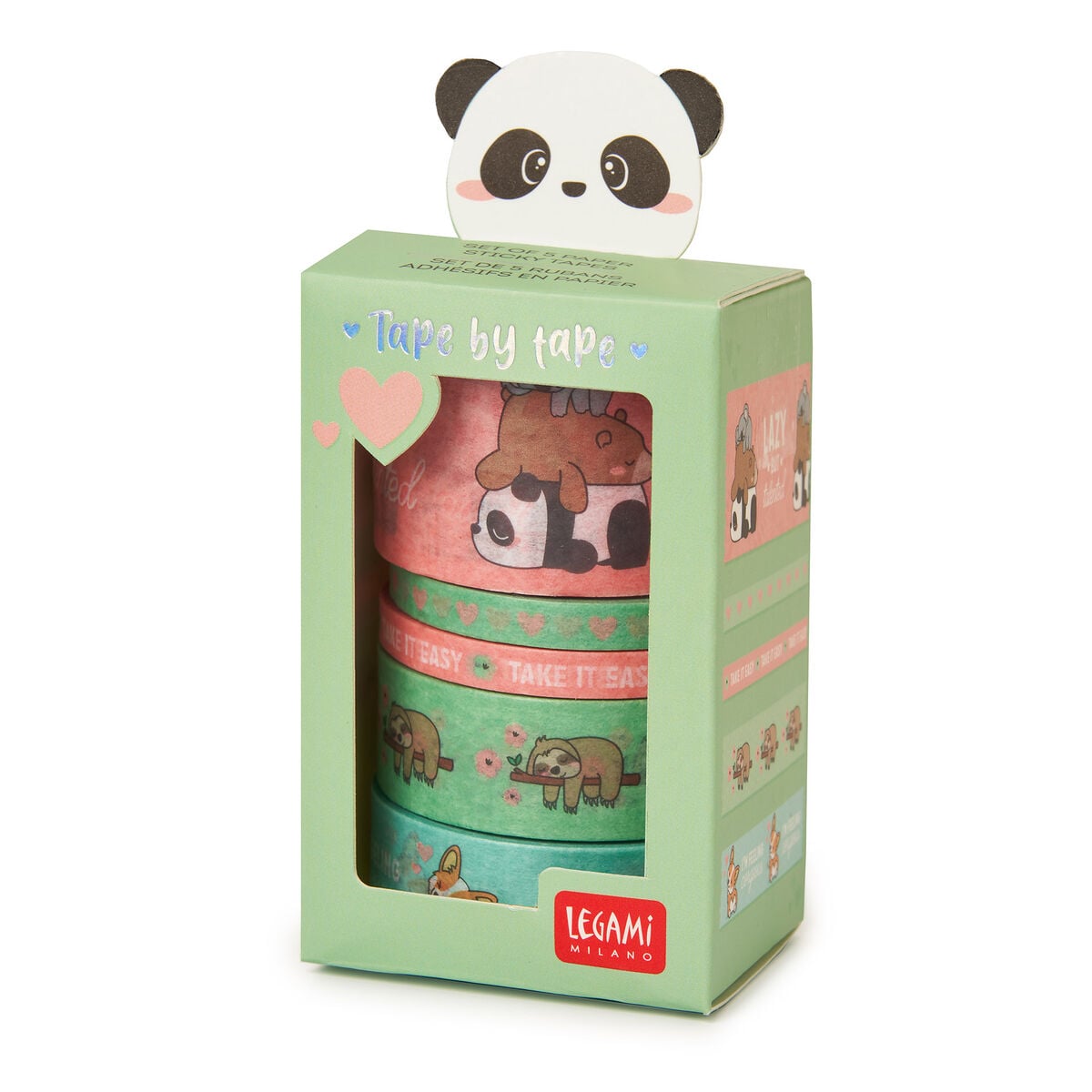 Legami - 5'li Set Dekoratif Cute Animals Kâğıt Yapışkan Bantlar - Banttan Banda