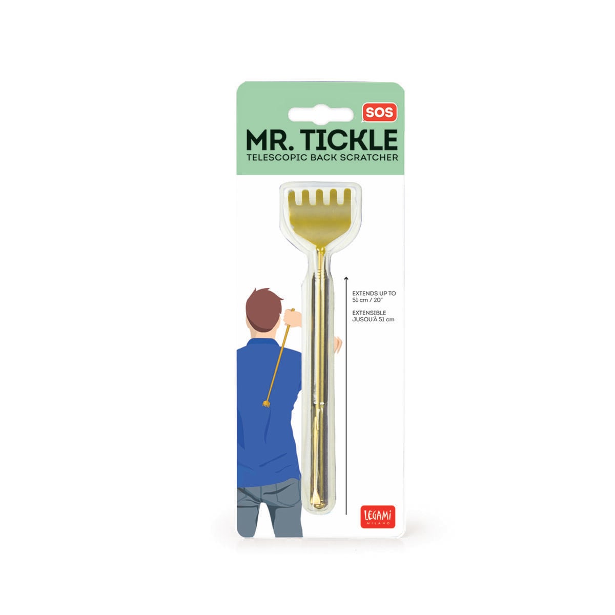 Legami - Telescopic Back Scratcher ile Clip - SOS Mr. Tickle