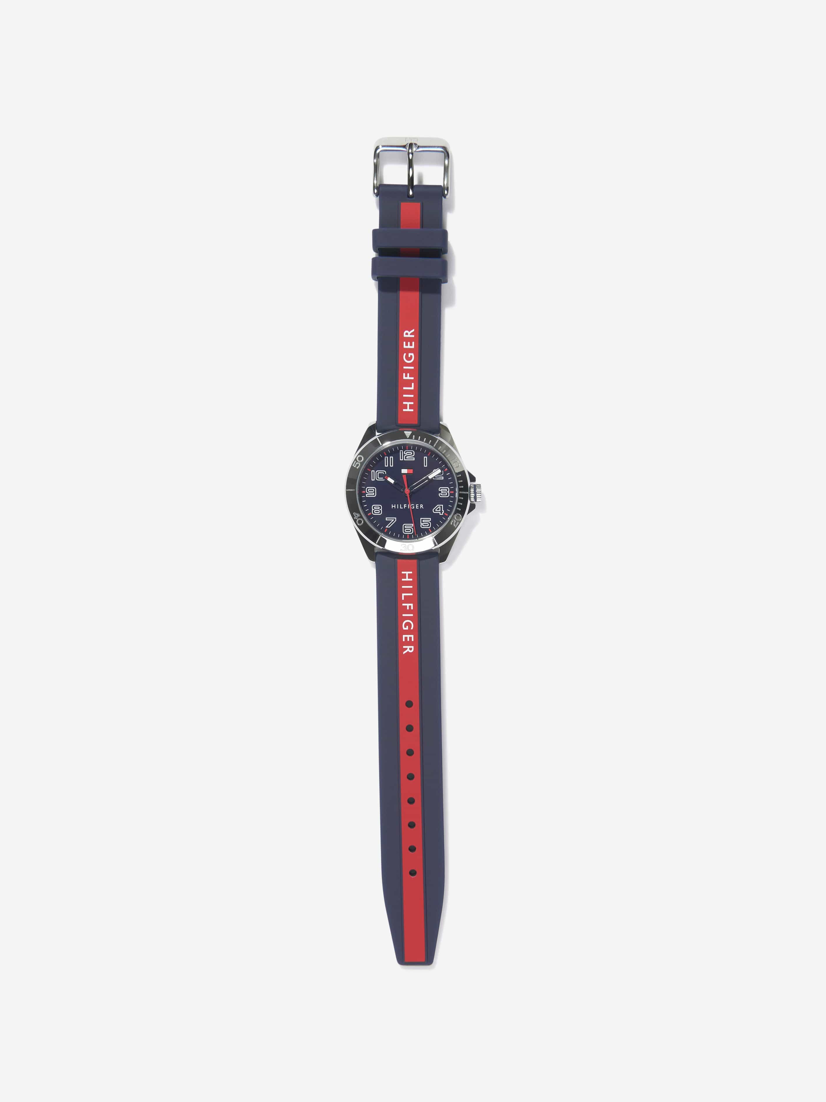 Tommy Hilfiger Boys Logo Strap Watch in Navy-34mm (One Size)