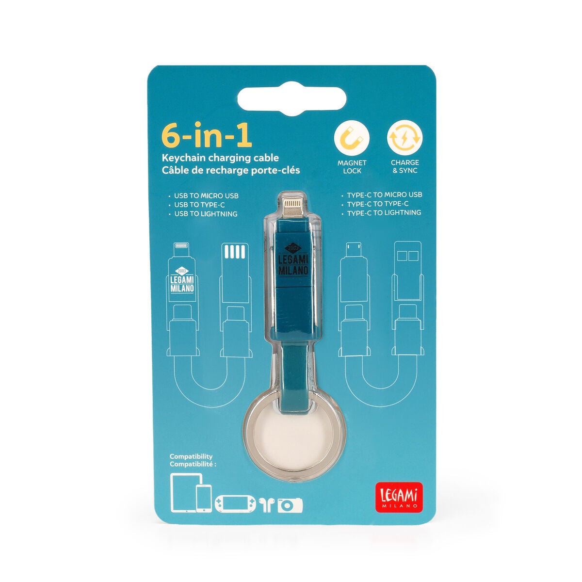 Legami - 6 in 1 Anahtarlık Charging Cable