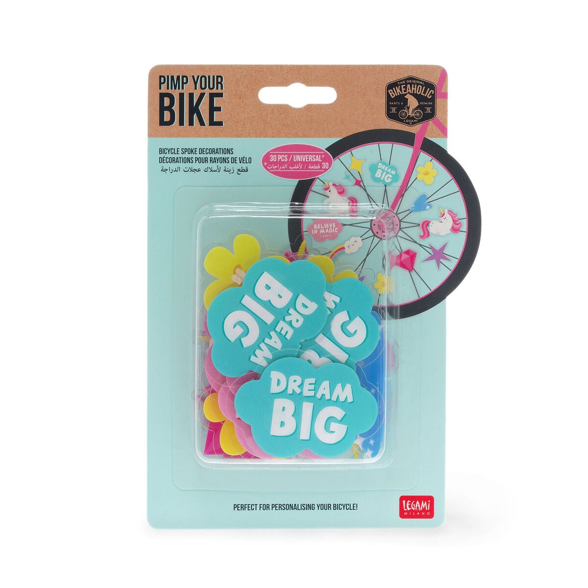 Legami - Seti 30 Bicycle Spoke Decorations - Tek Boynuzlu At - Pimp Your Bike!