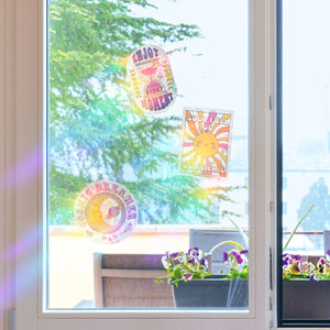 Legami - 4-Piece Set Static-Cling Suncatcher Stickers Windows - Rainbow Maker