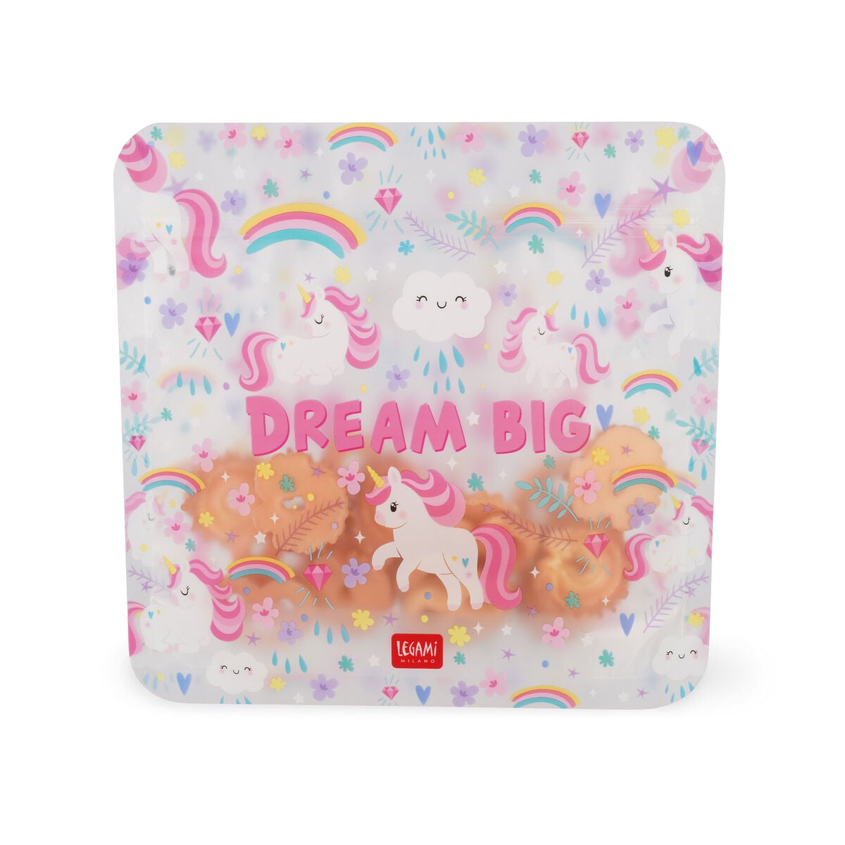 Legami - 3-piece Set Reusable Snack Bags - Unicorn - Snack Bags