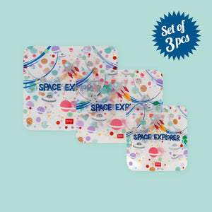 Legami - 3'lü Seti Reusable Snack Bags - Uzay - Snack Bags