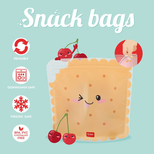 Legami - 3'lü Seti Reusable Snack Bags - Cookie - Snack Bags
