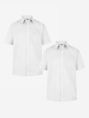 Zeco Boys School Short Sleeve Shirt Twin Pack in White