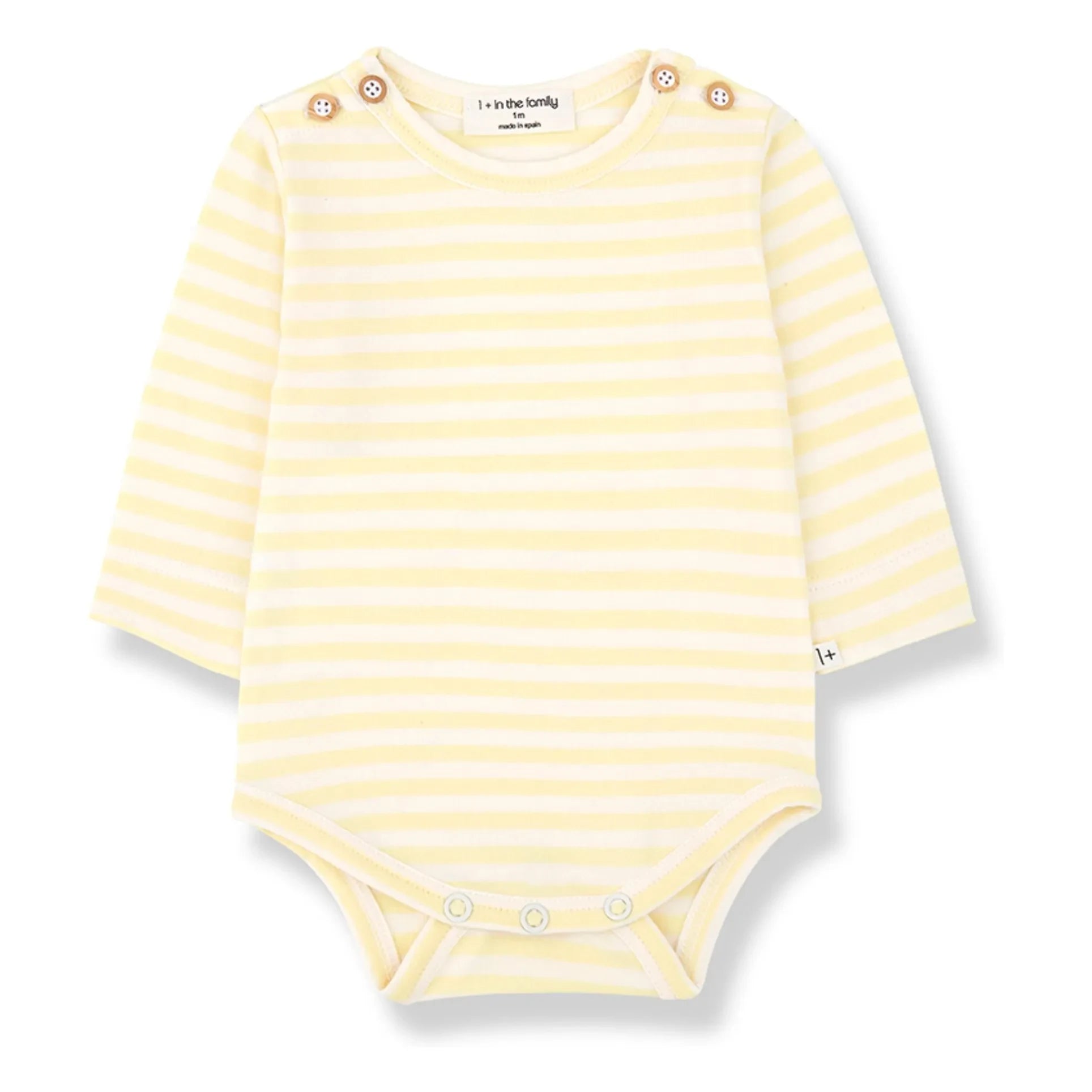 1+ in the family - Striped Biel Bodysuit | Pale Yellow