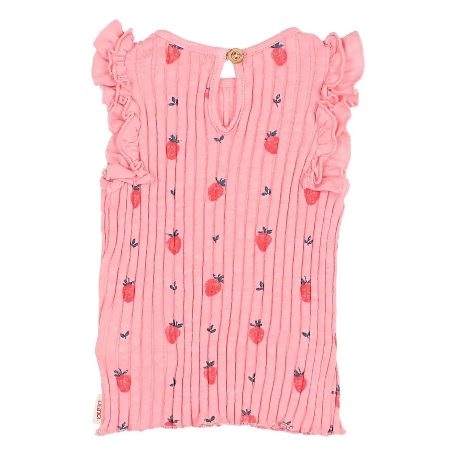 Búho - Striped Strawberry Organic Cotton Top | Light Pink