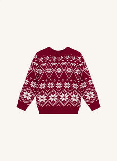 Petit Bateau - Jakarlı Yün Kazak | Bordo