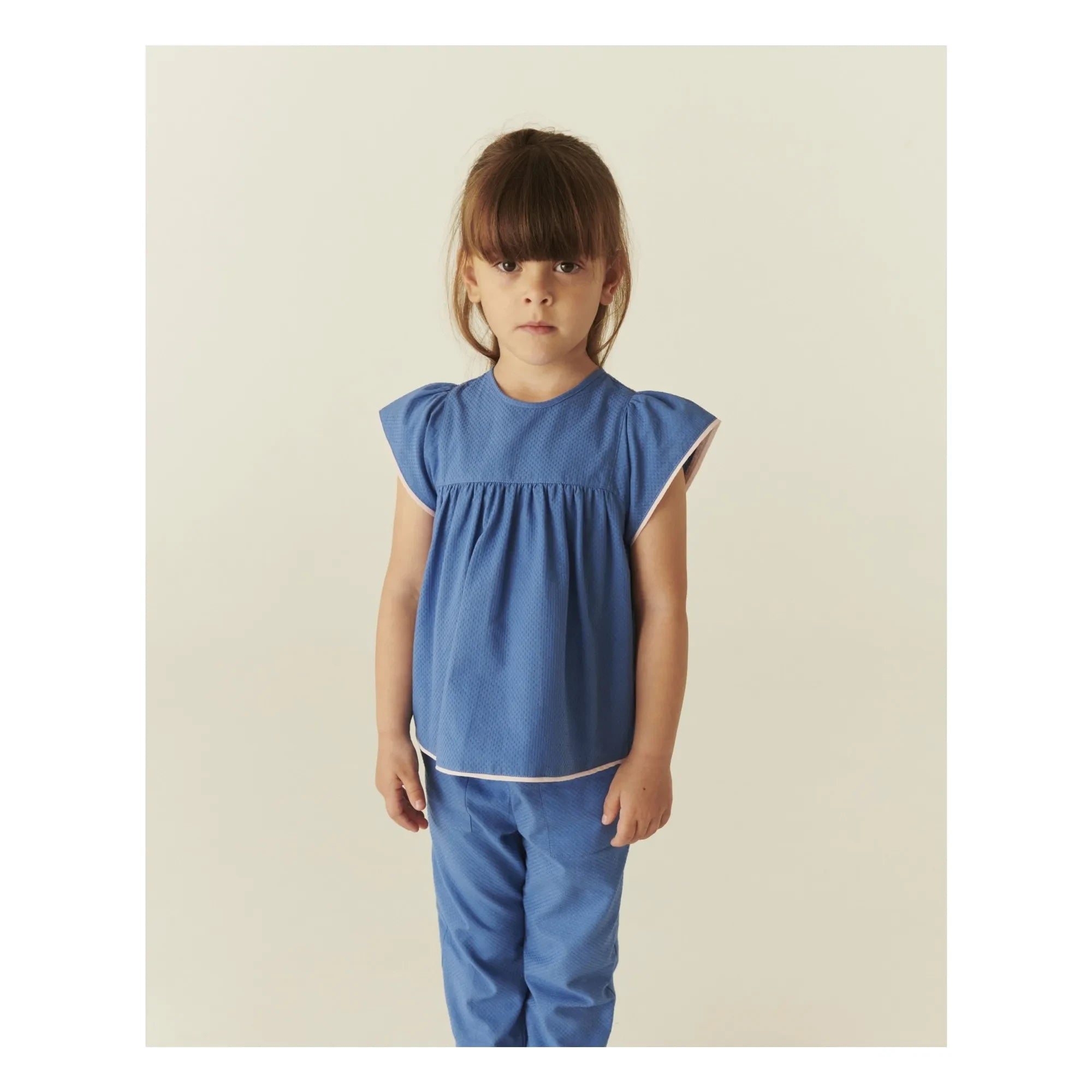 Copenhagen Colors - Fringed Organic Cotton Blouse | Blue