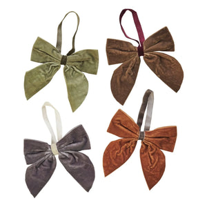 Madam Stoltz - Decorative Velvet Bows - Set of 4 | Multicolored