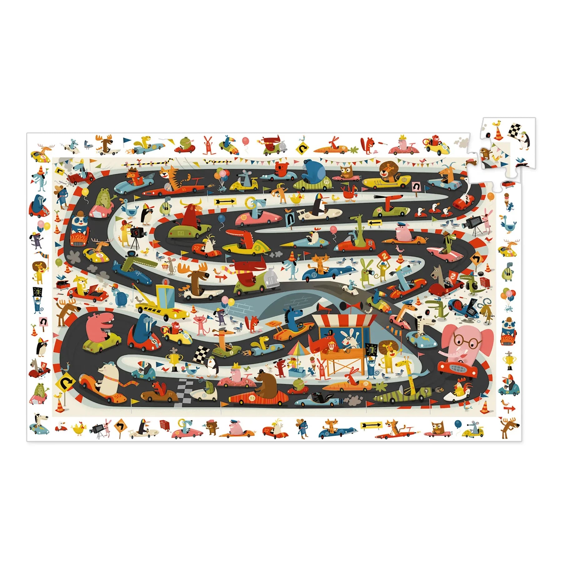 Djeco - 54-Piece Car Rally Puzzle