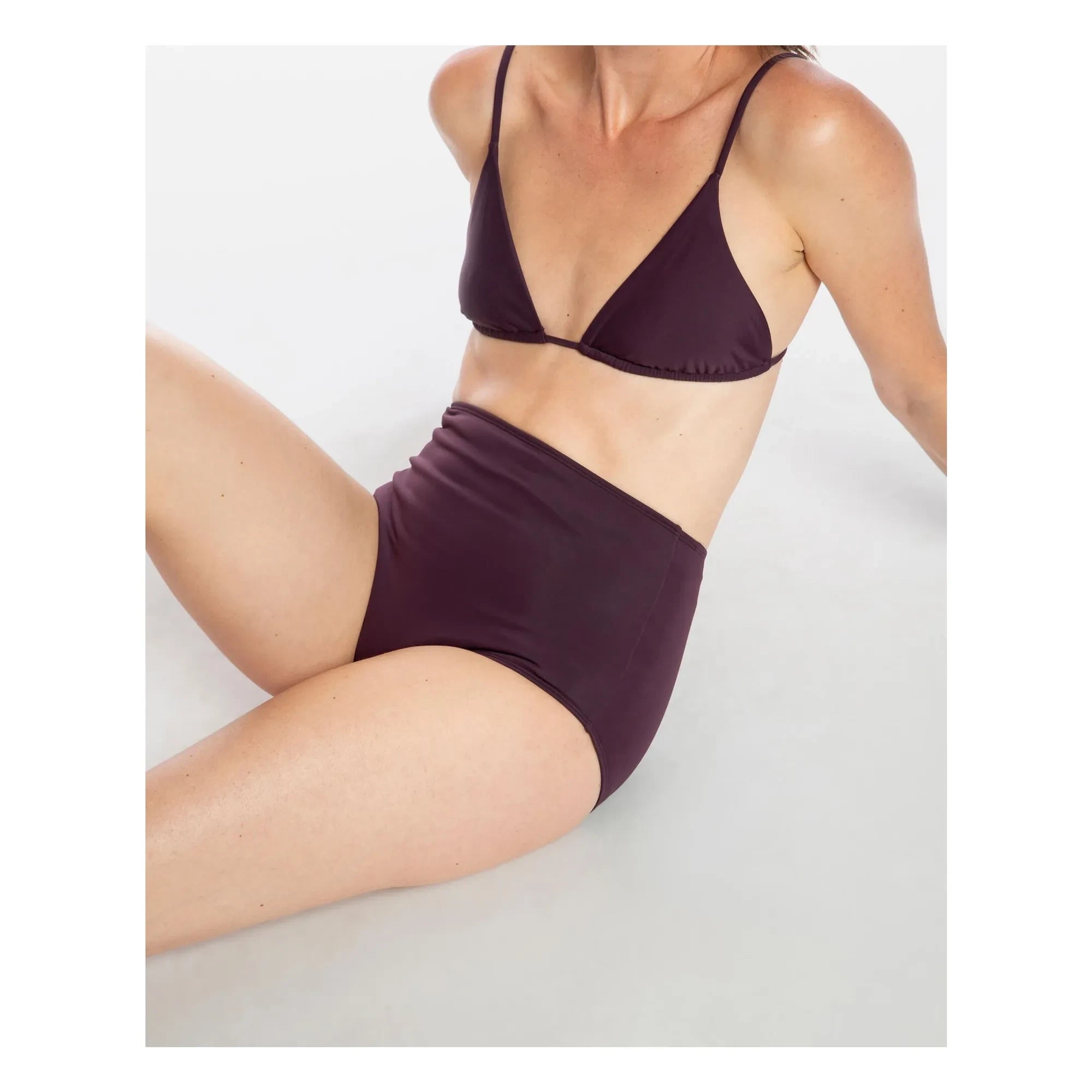 Matona - Triangular Jersey Top Made from Recycled Fibers | Aubergine