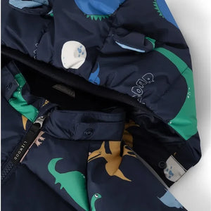 Liewood - Polle Dinosaur Padded Coat Made from Recycled Fibers | Navy