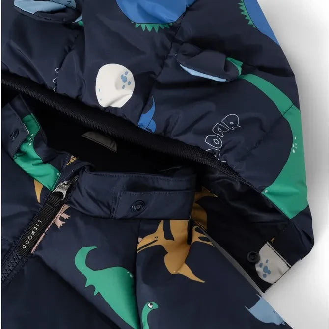 Liewood - Polle Dinosaur Padded Coat Made from Recycled Fibers | Navy