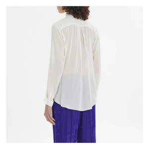 Forte Forte - Bohemian Style Cotton and Silk Voile Embroidered Blouse | White
