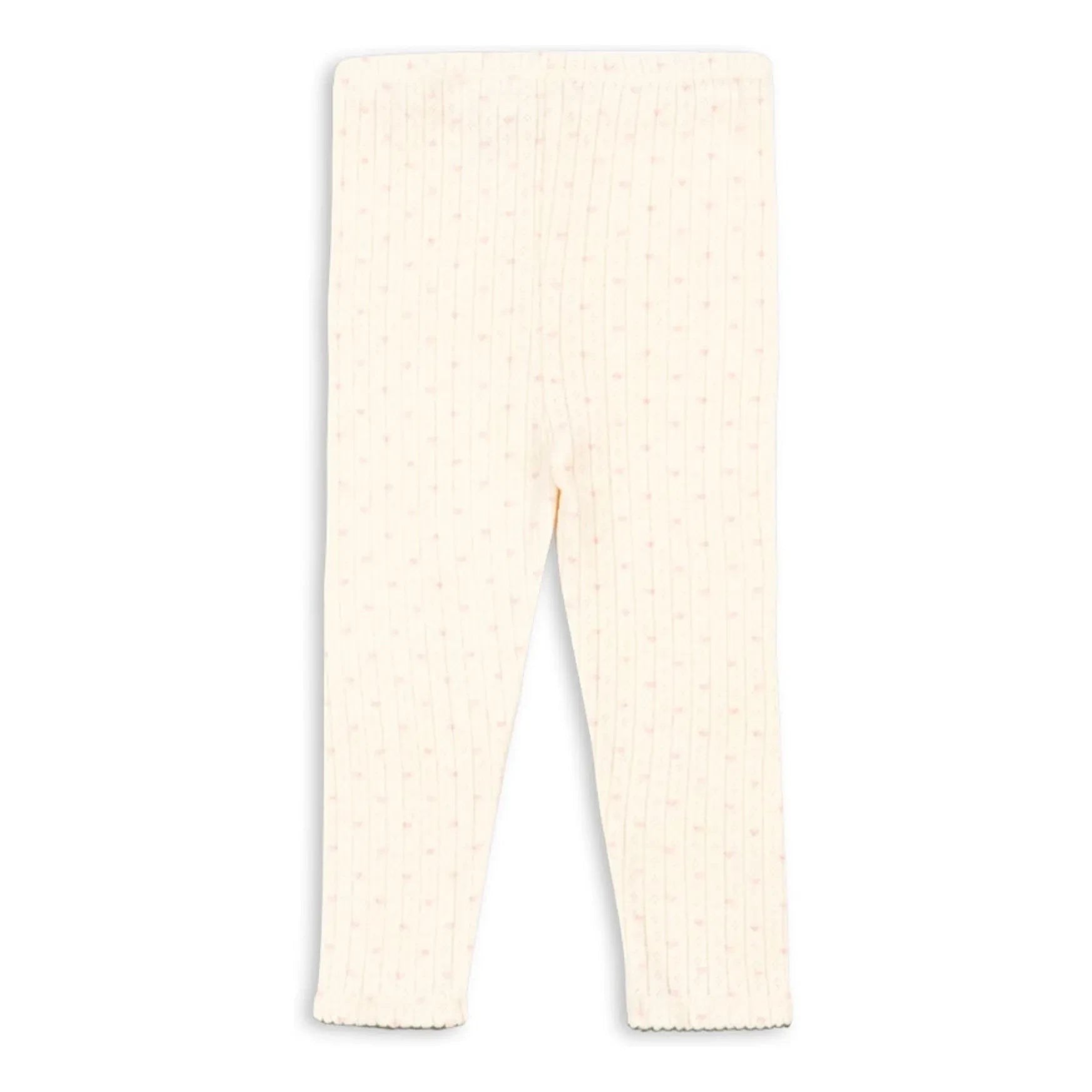 Konges Sløjd - Minnie Hearts Organic Cotton Leggings | Ecru