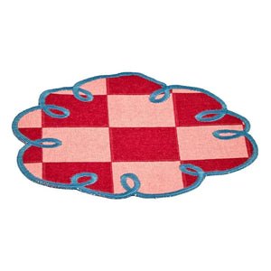 Bitossi - Dama Rosa Checkered Coaster - Set of 2 | Red