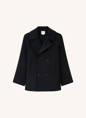 Noyoco - Dundee Recycled Wool and Cashmere Coat | Midnight Blue
