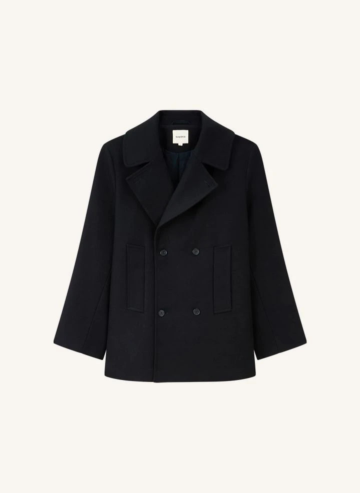 Noyoco - Dundee Recycled Wool and Cashmere Coat | Midnight Blue