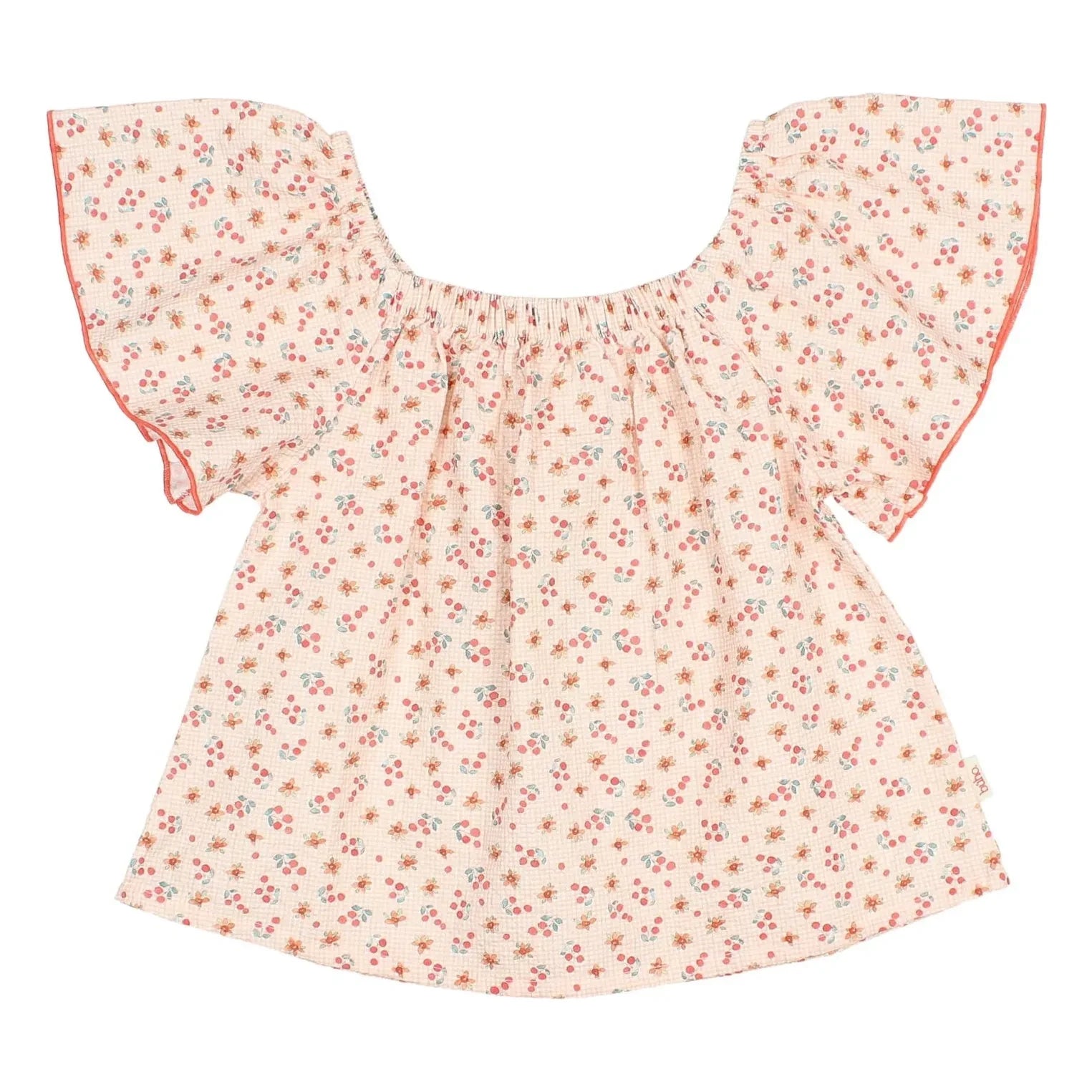 Búho - Seersucker Floral Blouse | Peach