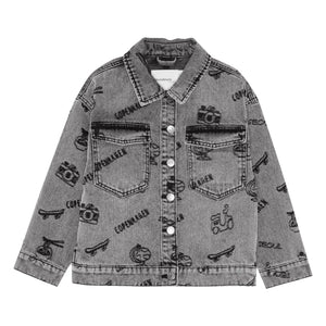 brunobruno nation - Lou Voyage Organic Cotton Denim Jacket | Gray