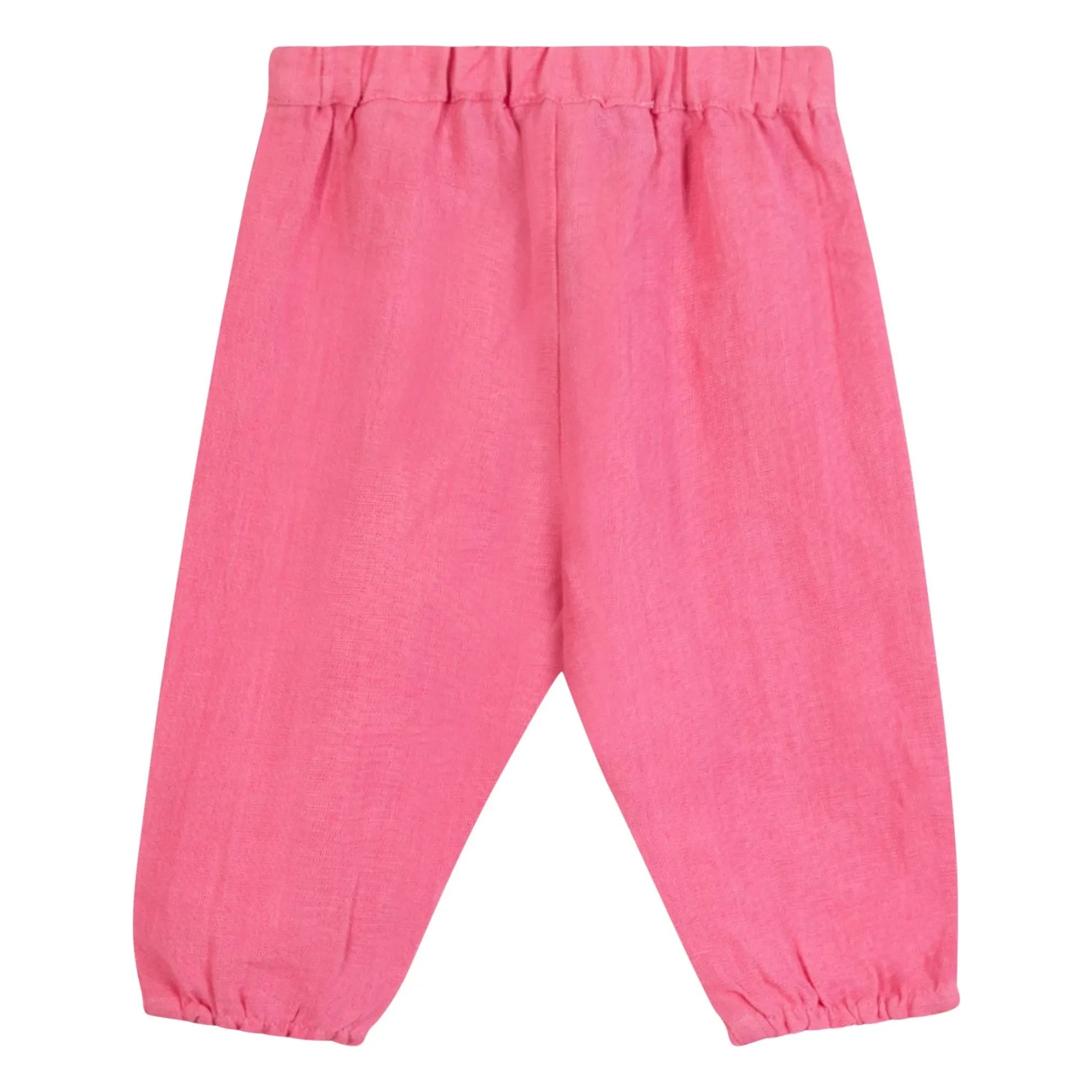 Tartine et Chocolat - Linen Ruffled Pants | Powder Pink