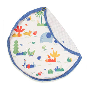 Play and Go - Noomad Puce and Pilou Bag / Play Mat - Play&Go x Moulin Roty | Blue