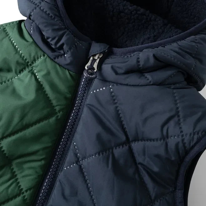 Liewood - Diana Sherpa-style Sleeveless Jacket, Made from Recycled Fibers | Midnight Blue