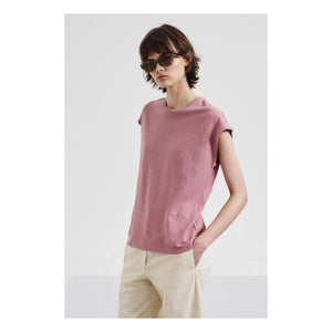 Pomandère - Pamuk ve Keten Jersey Tişört | Mauve