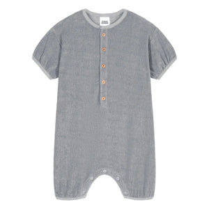 Studio Bohème - Bebecito Organic Cotton Towel Fabric Romper Shorts | Gray