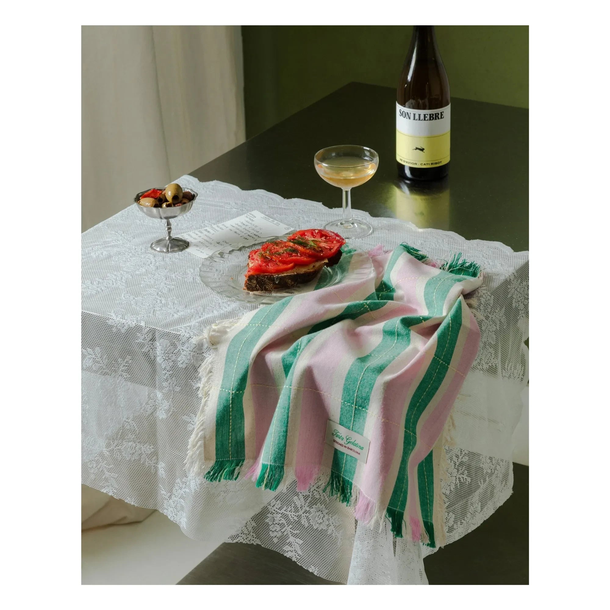 Tarta Gelatina - Organic cotton napkins - Set of 2 | Green