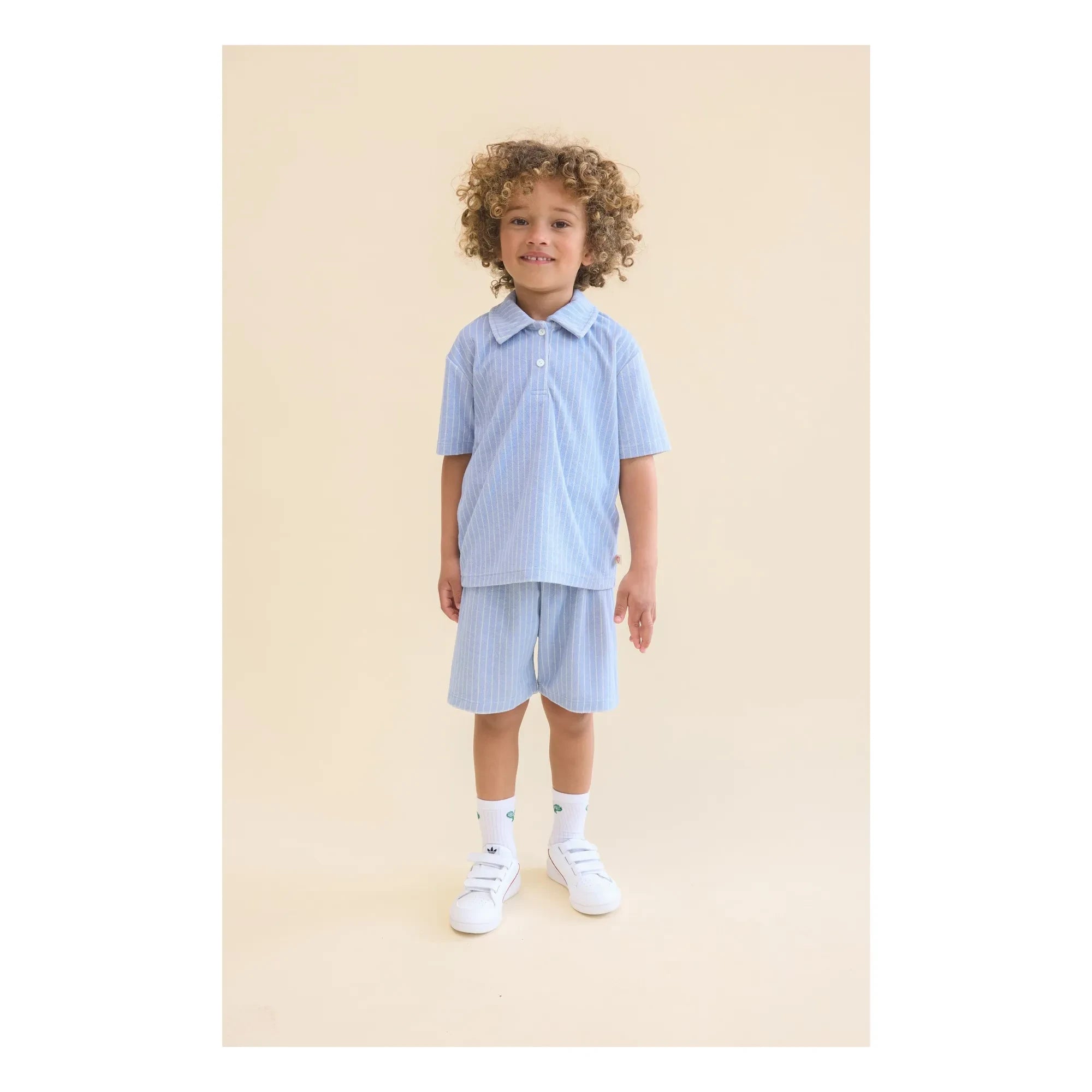 Flöss - Norh Striped Polo T-Shirt | Blue