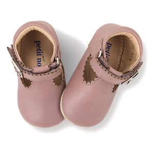 Petit Nord - Baby T-Head Cape with Trim | Pink