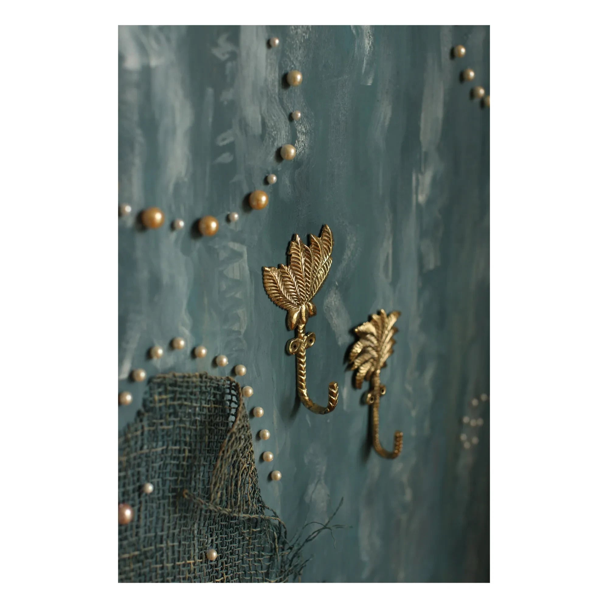 Doing Goods - Devi Palmtree Recycled Brass Coat Hooks - Set of 2 | Gold Brown