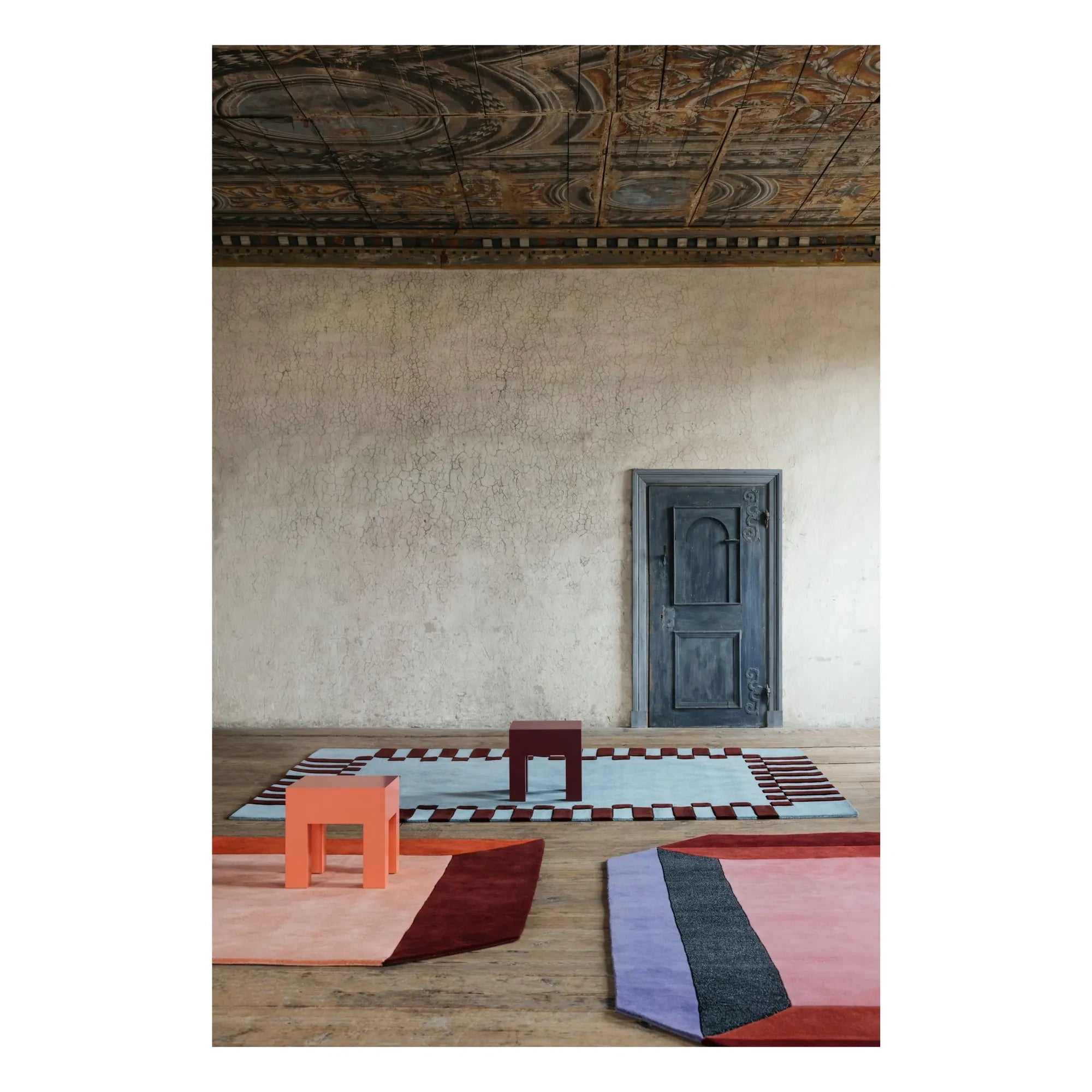 Layered - Wool Rug Teklan Box, Tekla Evelina Severin | Coral
