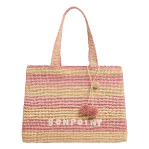 Bonpoint - Esma Çizgili Rafya Çanta | Natural