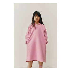 Gray Label - Organik pamuk polo yaka elbise | Pembe