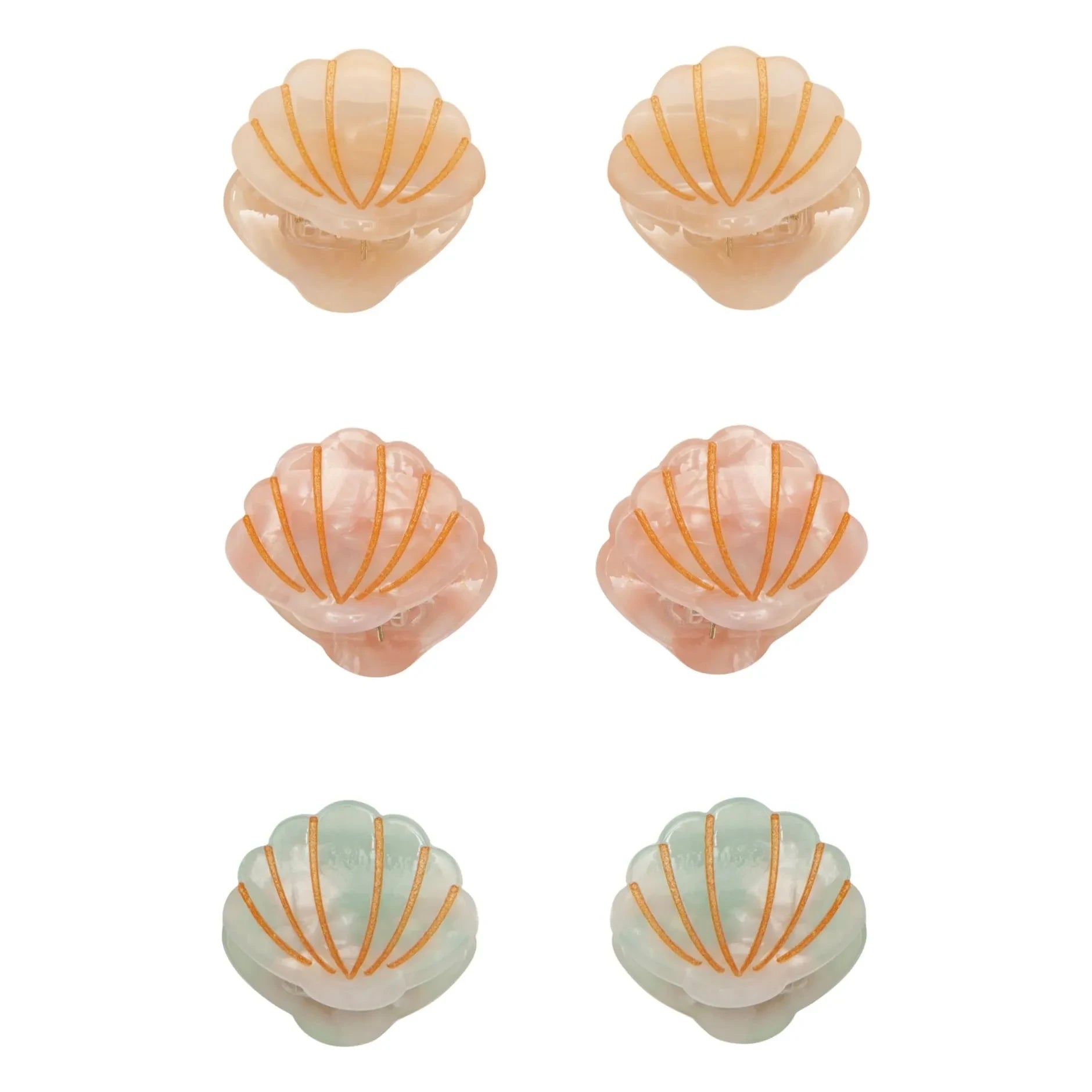Mimi & Lula - Set of 6 Mini Seashell Clips | Cream