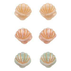 Mimi & Lula - Set of 6 Mini Seashell Clips | Cream