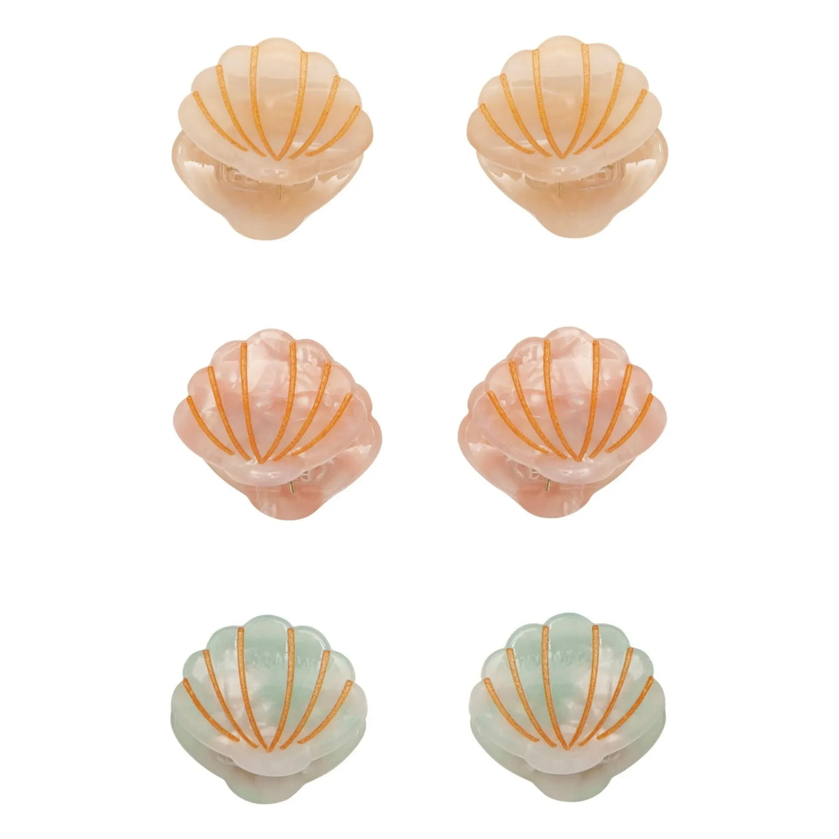 Mimi & Lula - Set of 6 Mini Seashell Clips | Cream